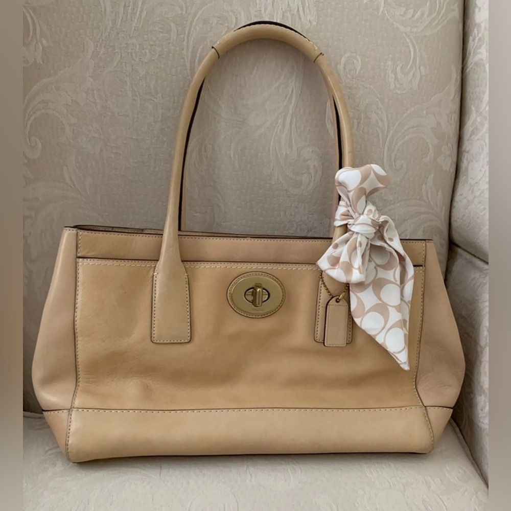 Coach Hampton Madeline satchel bag with Scarf Accent.